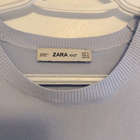 Zara Baby Blue Blouse with Pearls - Picture 3 of 3